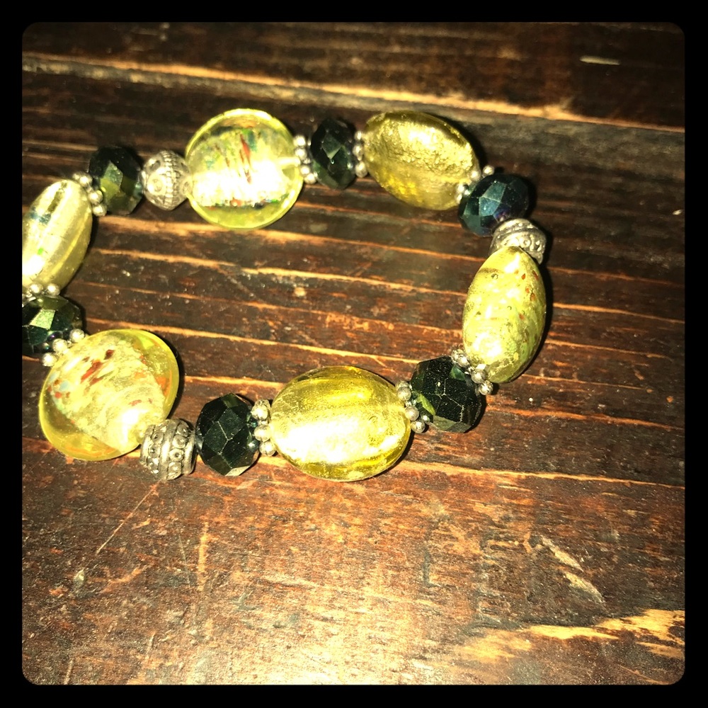 Green beaded bracelet